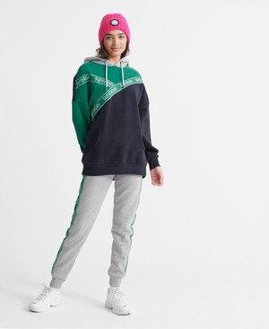 Superdry Orla Colour Block Női Kapucnis Pulóver Sötétkék | DSVTE2357